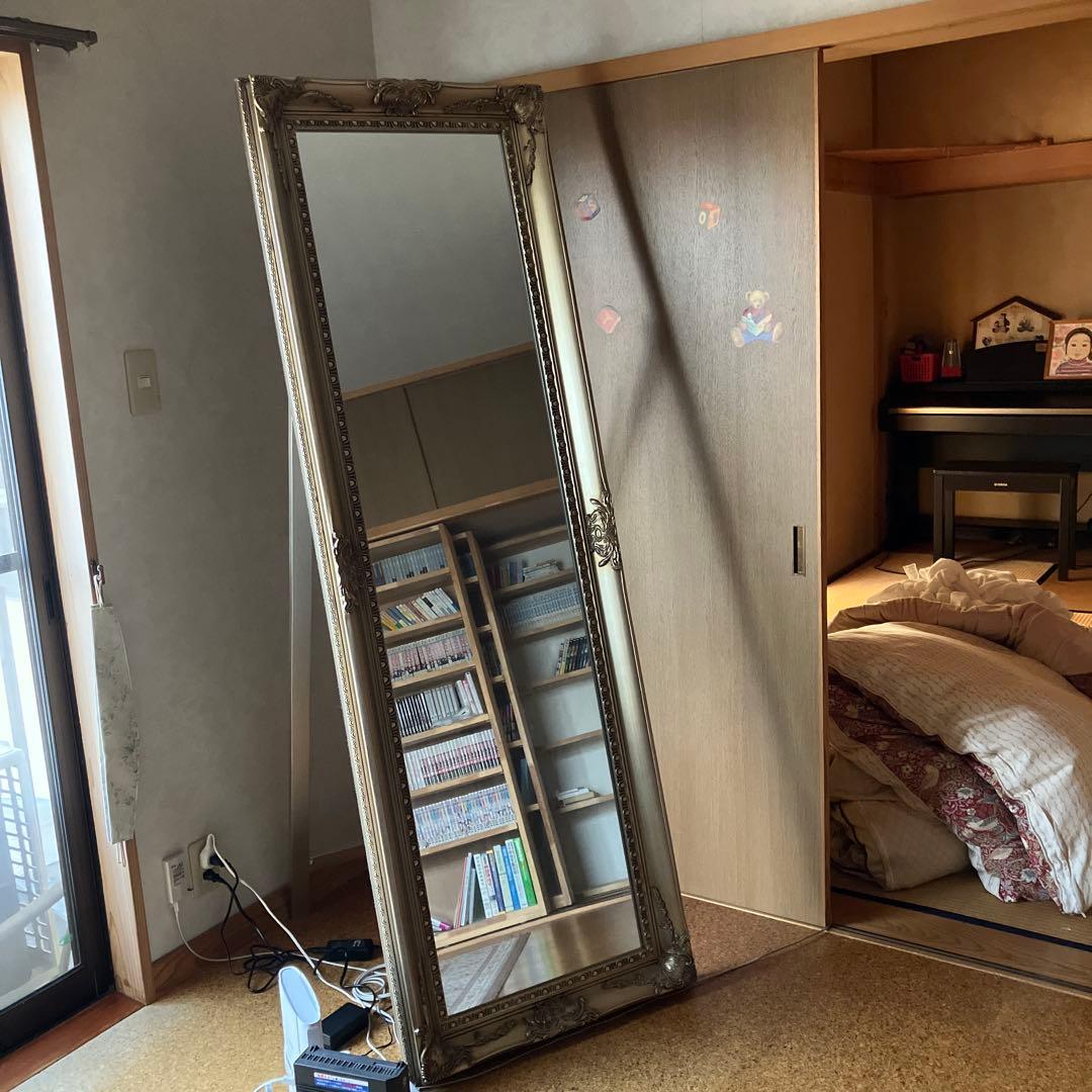 スタンドミラー　ゴールド　ロココ調