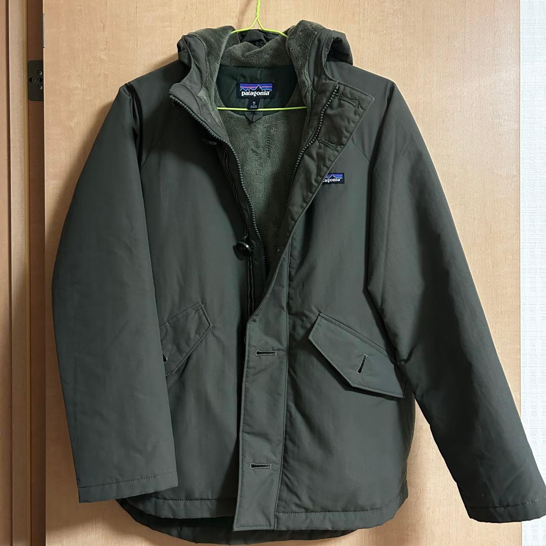 patagonia フード付きジャケット キッズXL オリーブグリーン