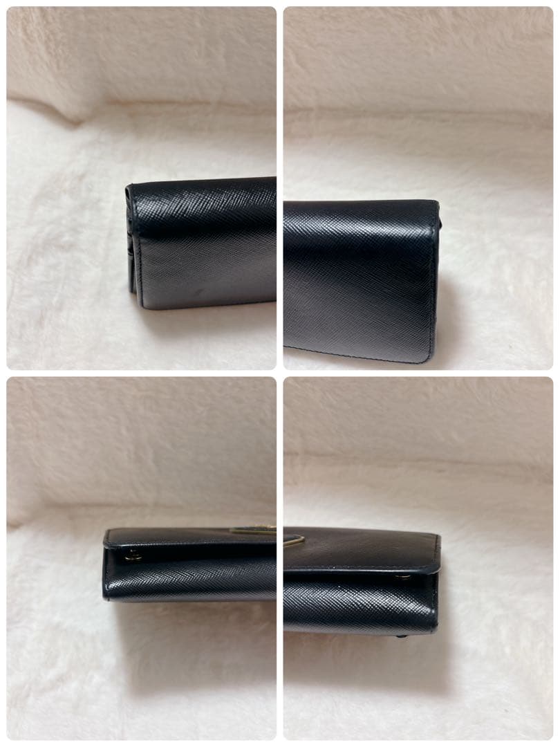極美品✨PRADAサフィアーノ 長財布 1MH132 ブラック トライアングル