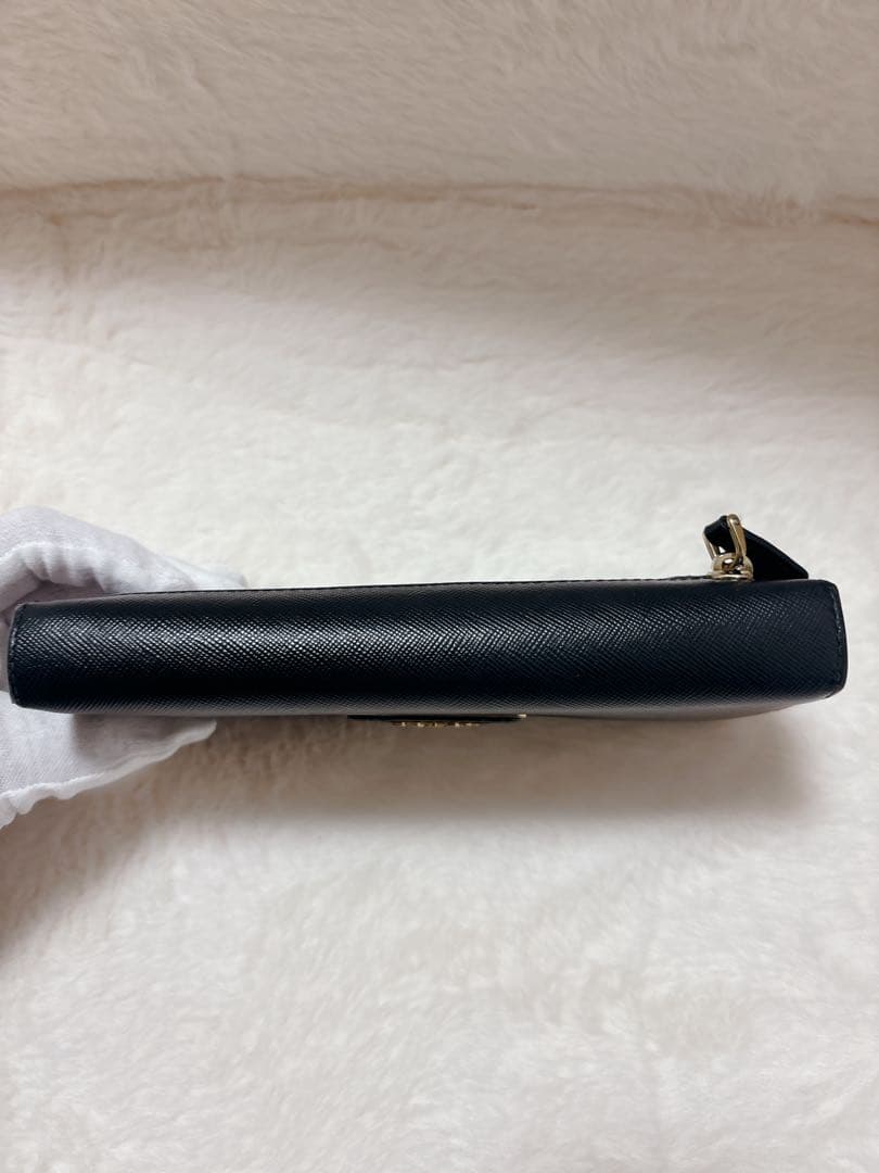 極美品✨PRADAサフィアーノ 長財布 1MH132 ブラック トライアングル