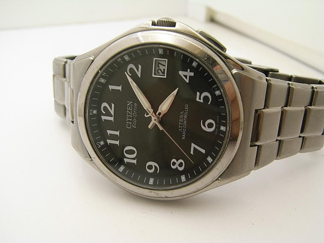 アテッサ シチズン H110-T011331 ソーラー電波 メンズ腕時計