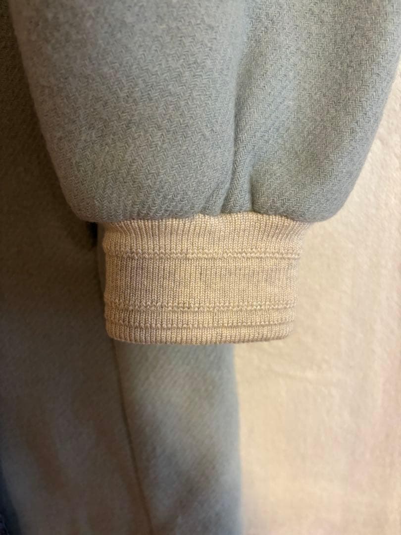 CHLOE クロエ バージンウール ロングコート ノーカラー ブルー サイズ34