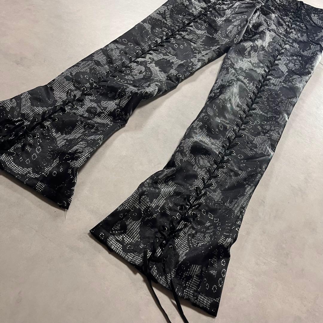 パンツ 00s gomme lace up All over pattern pants
