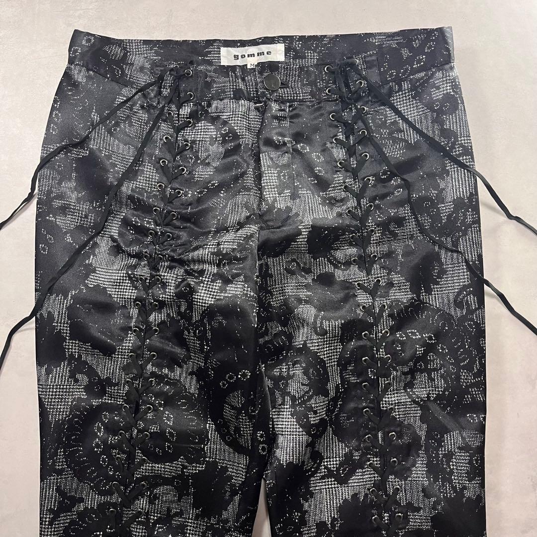 パンツ 00s gomme lace up All over pattern pants