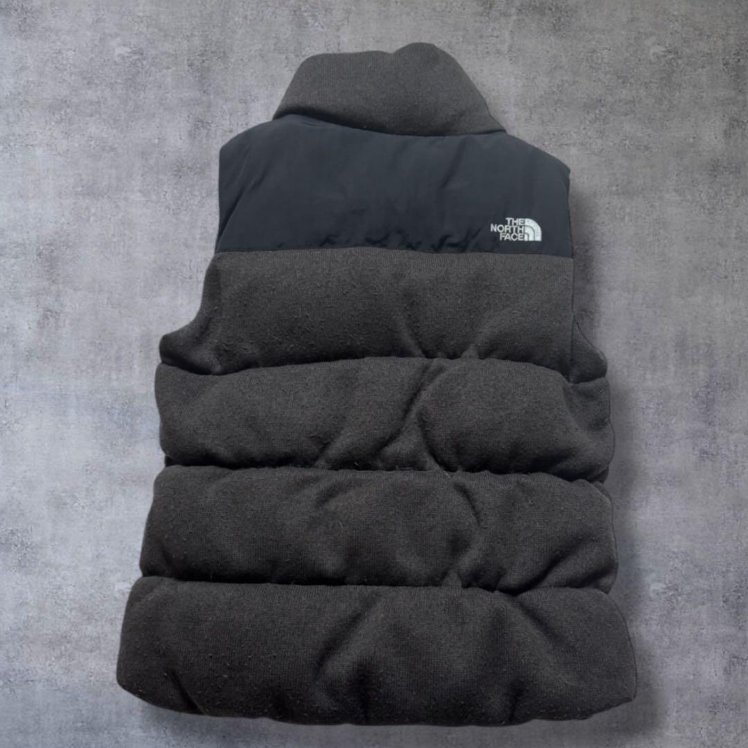 ☆人気　ノースフェイス　ニット　ダウンベスト　グレー　レディースM