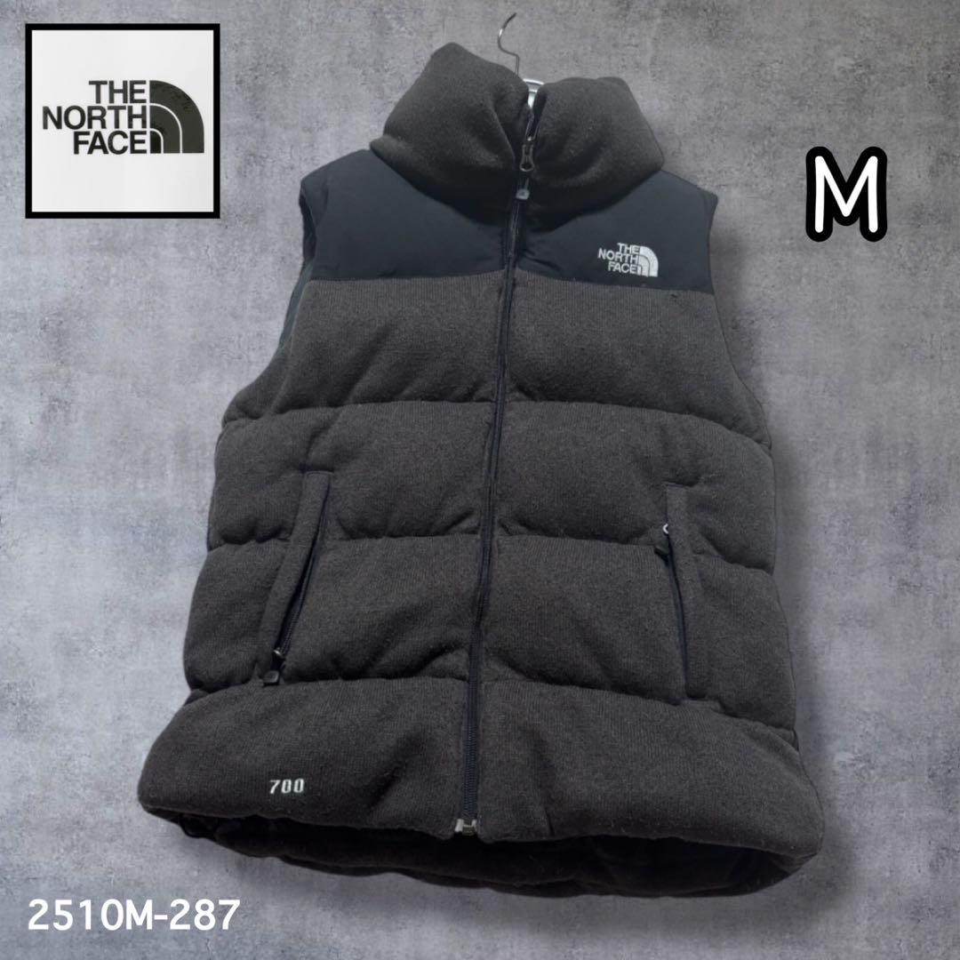 ☆人気　ノースフェイス　ニット　ダウンベスト　グレー　レディースM