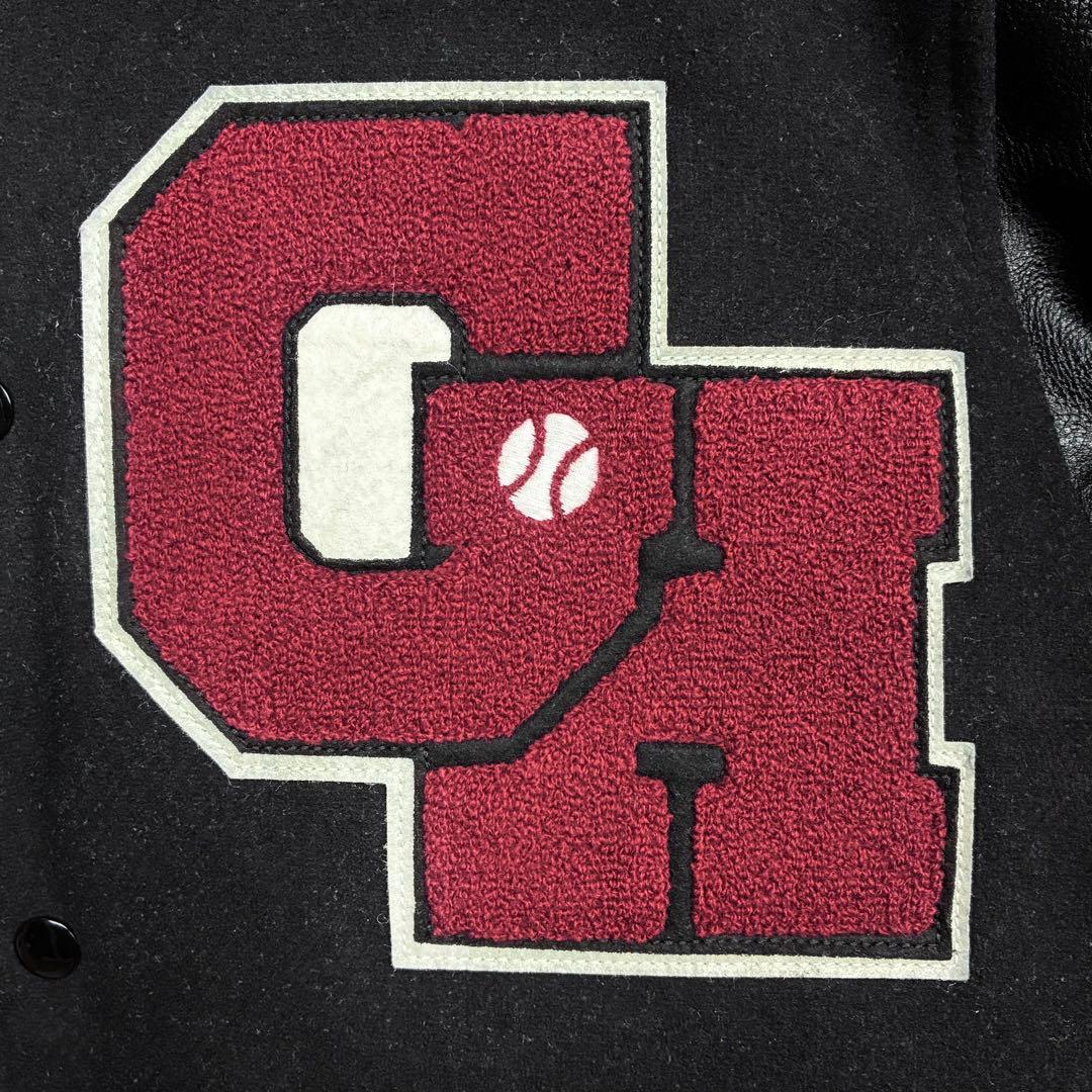 ★HOUSTON★スタジャン★サガラ★刺繍★ワッペン★インディアン★サイズL★黒