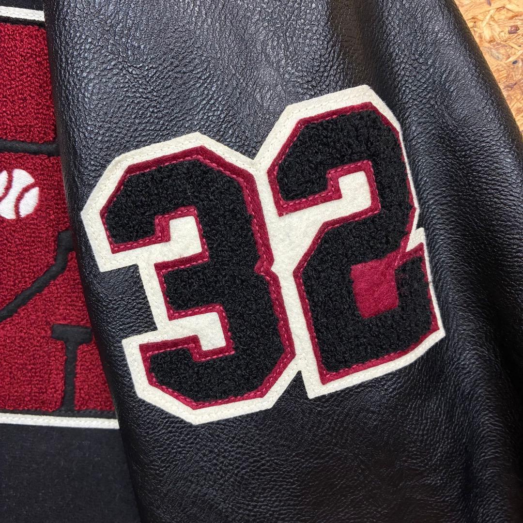 ★HOUSTON★スタジャン★サガラ★刺繍★ワッペン★インディアン★サイズL★黒