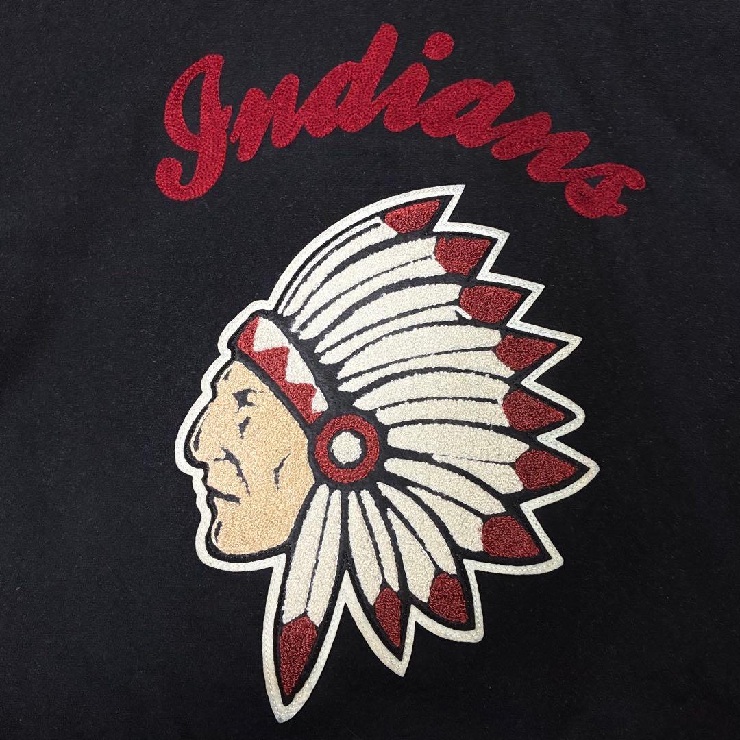 ★HOUSTON★スタジャン★サガラ★刺繍★ワッペン★インディアン★サイズL★黒