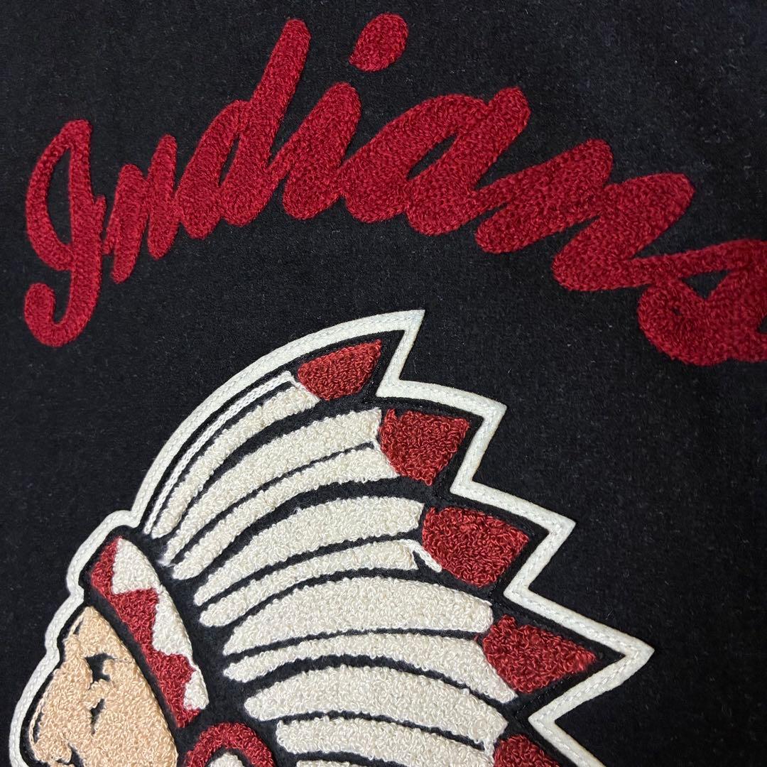 ★HOUSTON★スタジャン★サガラ★刺繍★ワッペン★インディアン★サイズL★黒