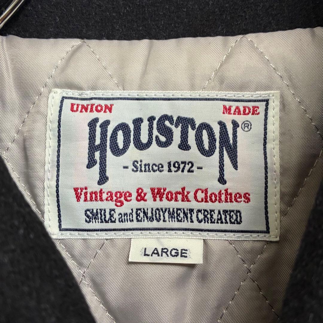 ★HOUSTON★スタジャン★サガラ★刺繍★ワッペン★インディアン★サイズL★黒