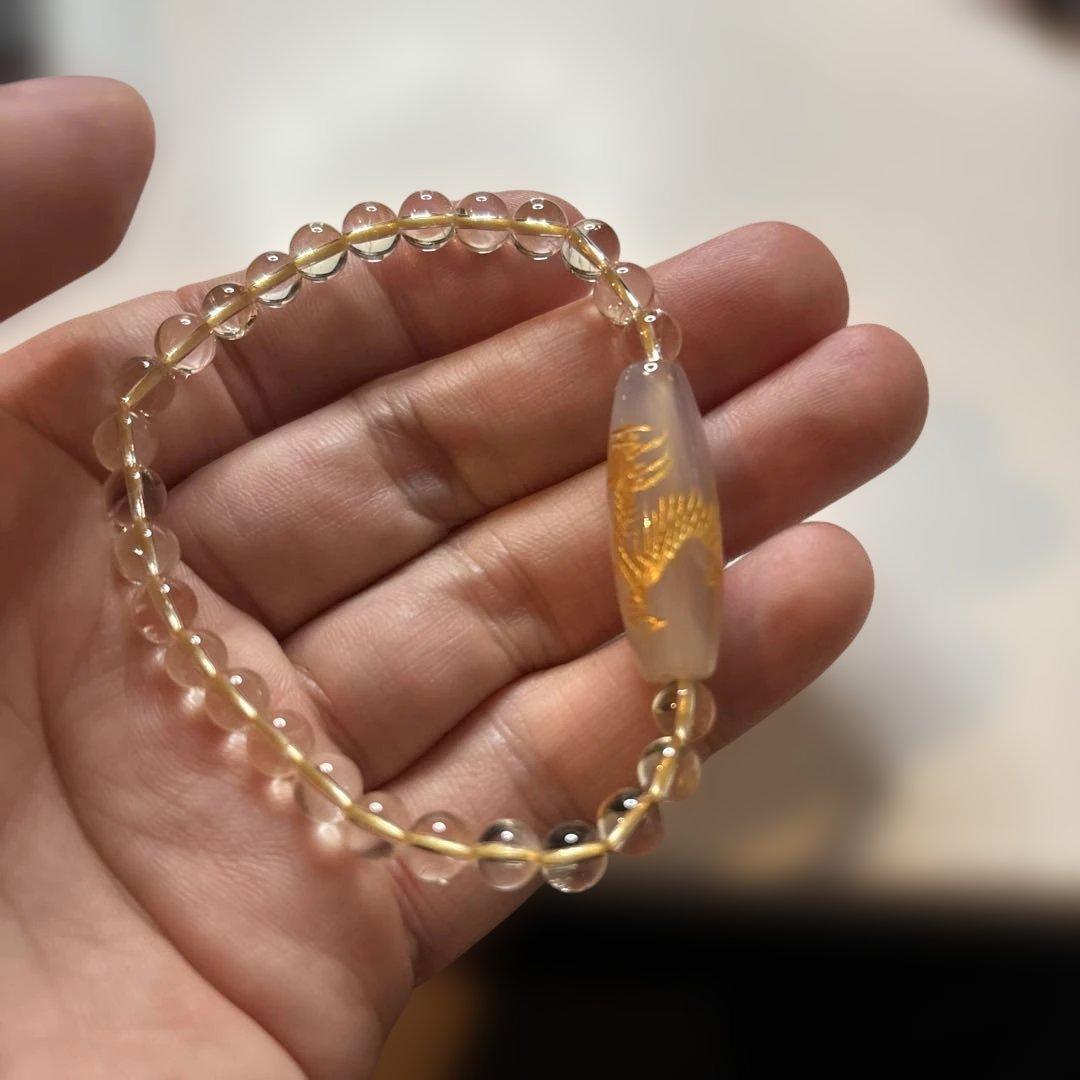 手彫り白めのう金龍神天珠さま！すんごい！