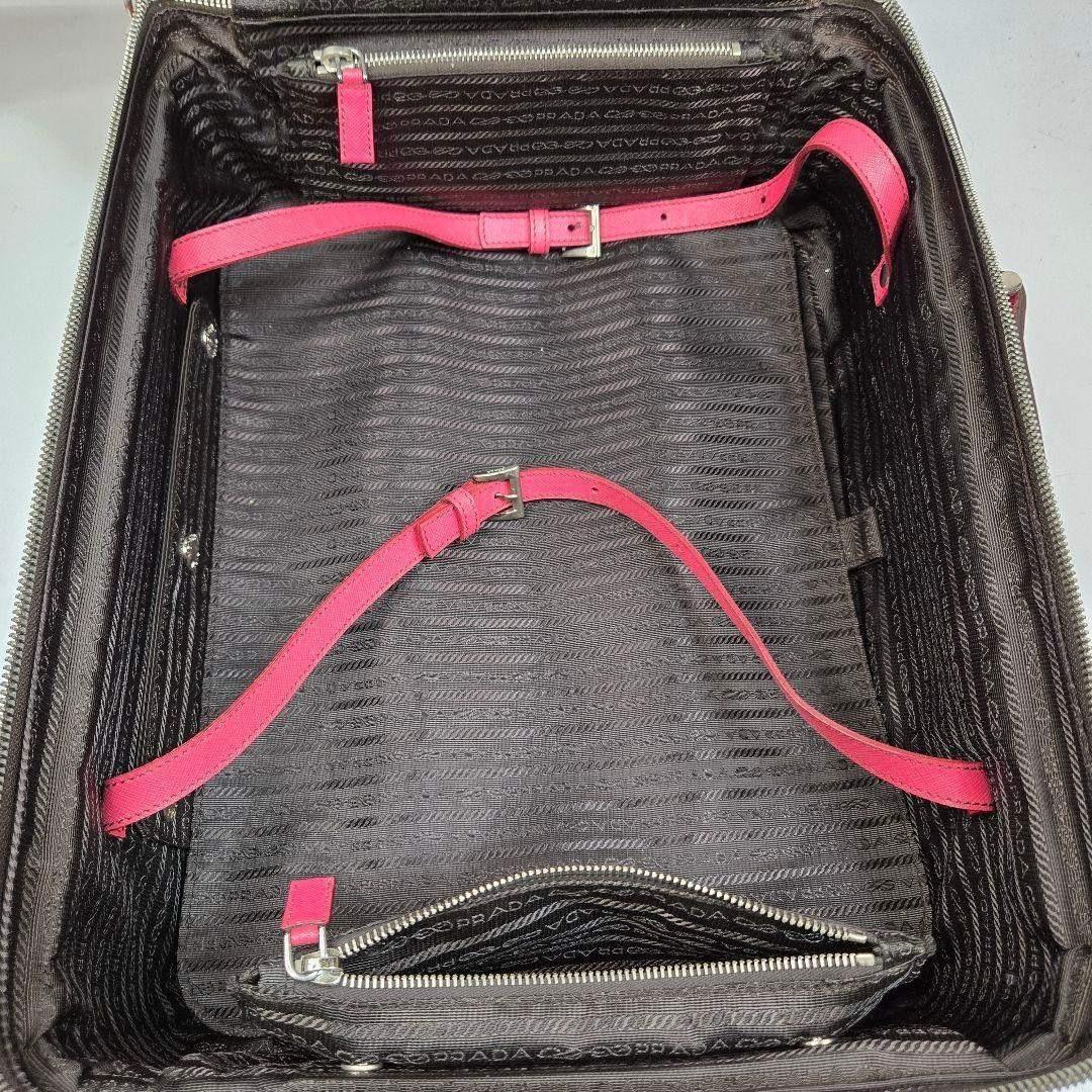美品 PRADA キャリーケース オールサフィアーノレザー ポケット多