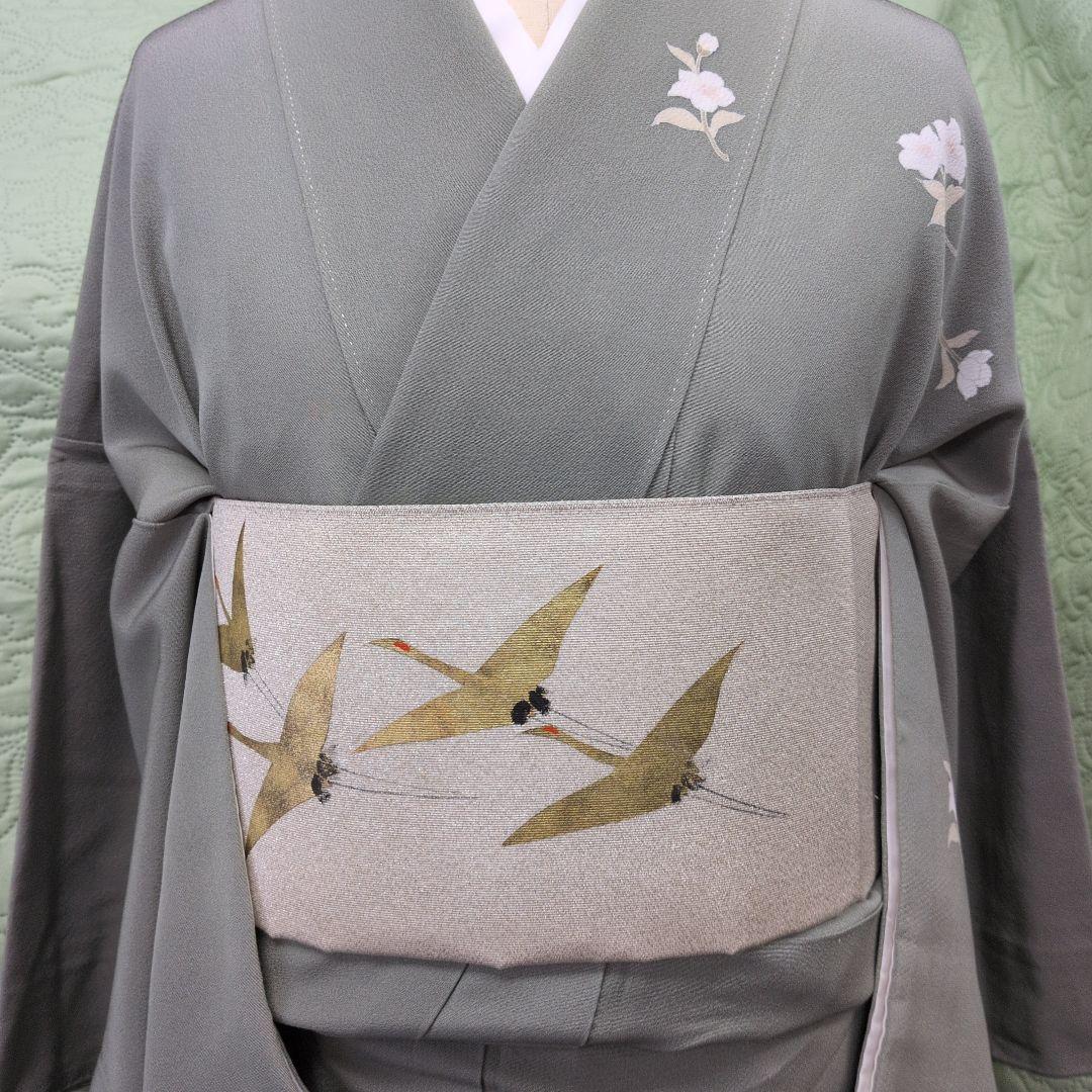 さ*ん様 1ー55 　訪問着 グレー帯とセットです　共の八掛けです