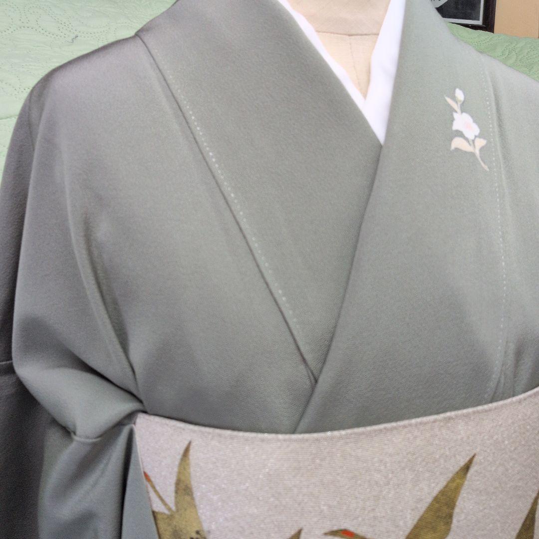 さ*ん様 1ー55 　訪問着 グレー帯とセットです　共の八掛けです