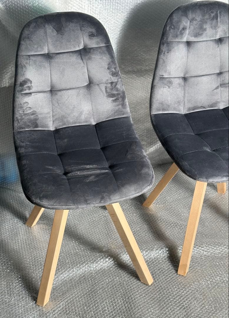 新品 ダイニングチェア オシャレ 椅子 インテリア 2脚セット グレー