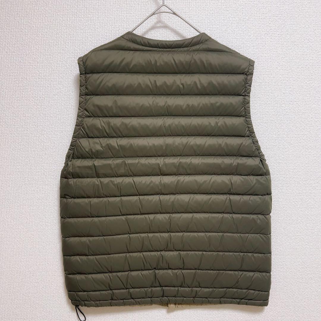 美品　ダントン　DANTON インナーダウン　Vネックベスト　カーキ　42