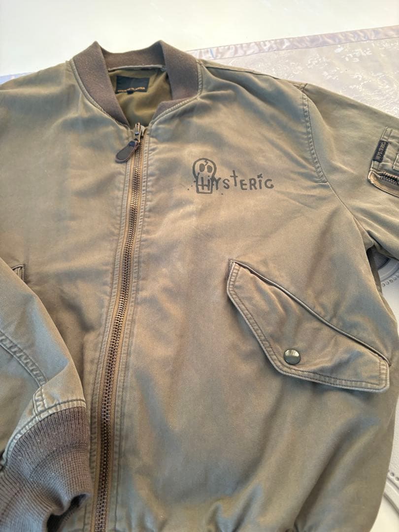 ヒステリックグラマー ミリタリー MA-1 ジャケット カーキL