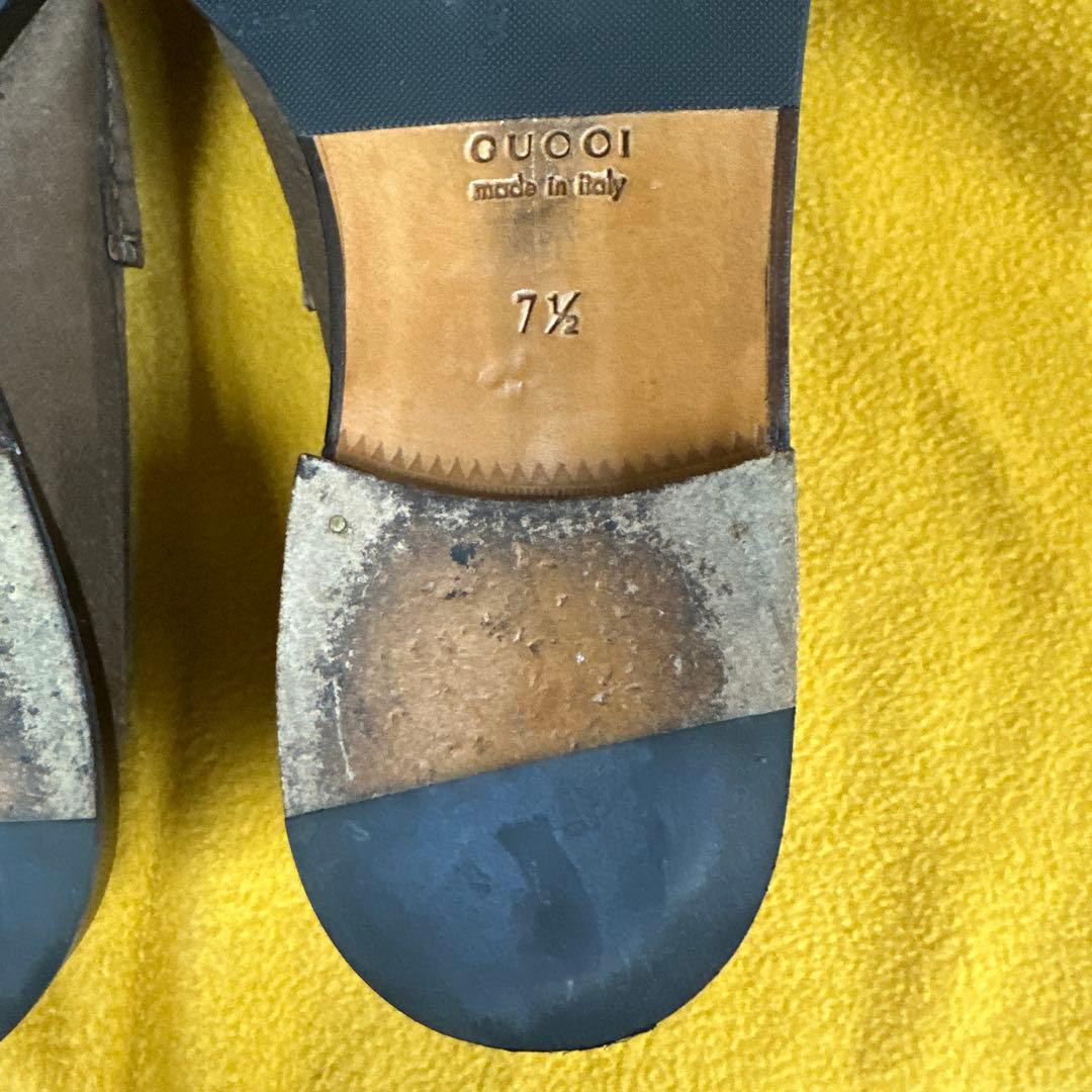 GUCCI ブラウンレザー ローファー 7.5