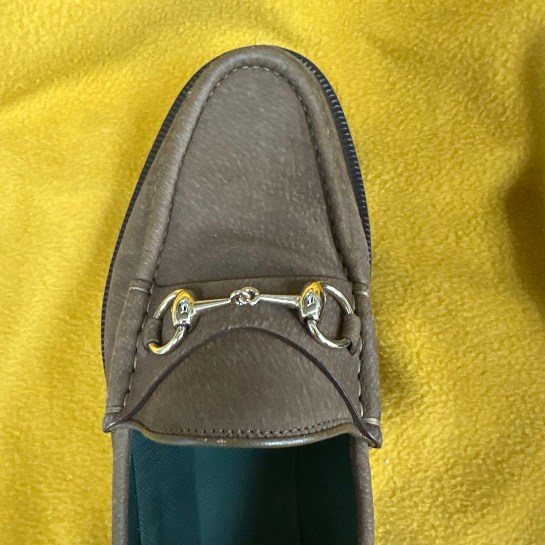 GUCCI ブラウンレザー ローファー 7.5