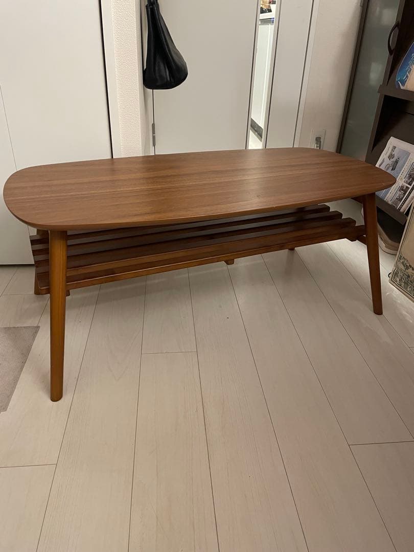 ブラウン楕円形センターテーブル