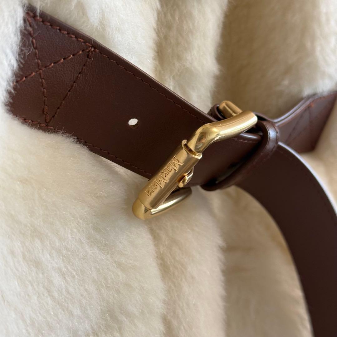 Max Mara NEWABAVOニューアバボ ベルト付き テディベア ケープ