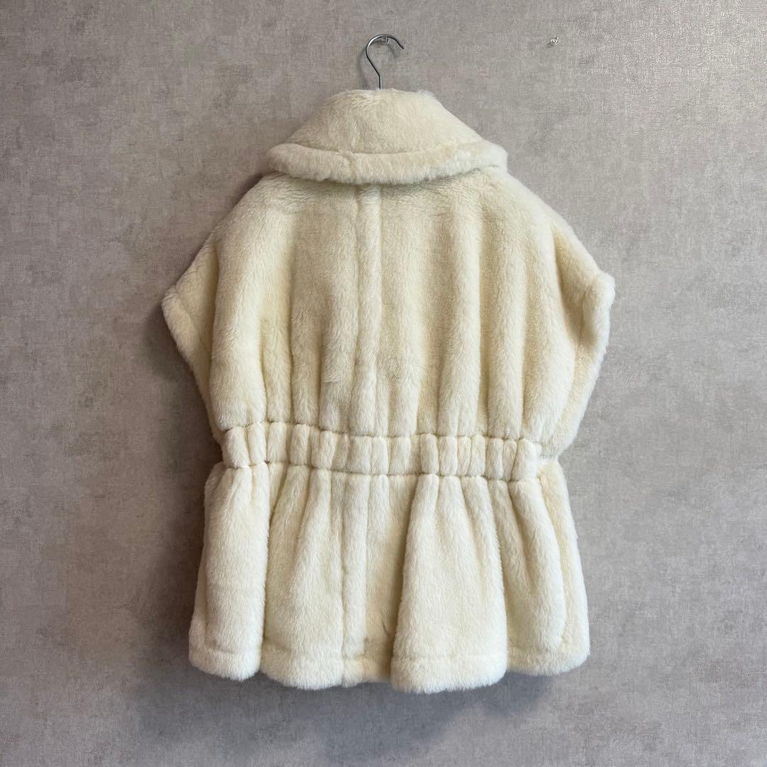 Max Mara NEWABAVOニューアバボ ベルト付き テディベア ケープ