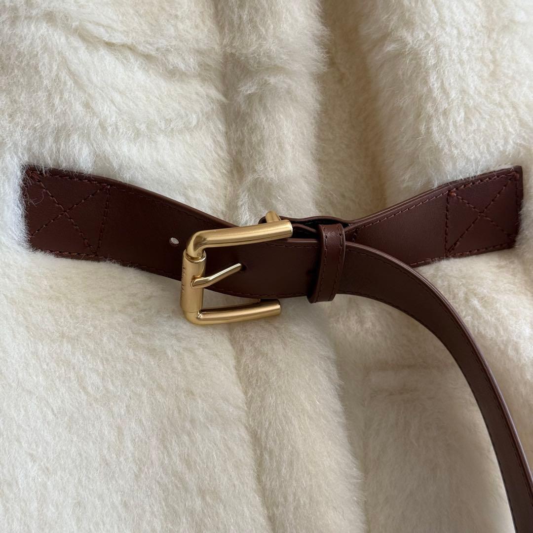 Max Mara NEWABAVOニューアバボ ベルト付き テディベア ケープ