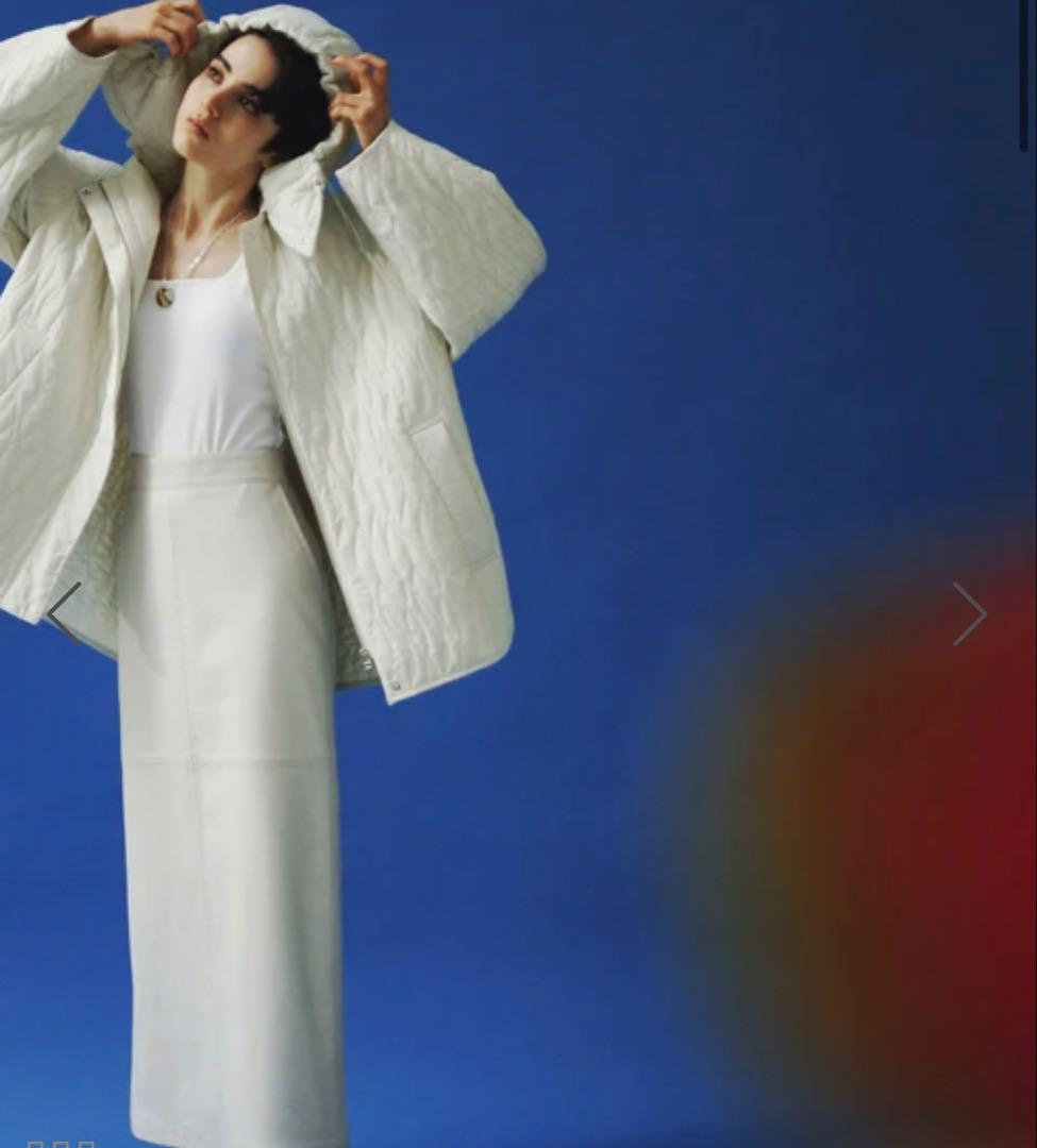 アダムエロペ　フーディキルティングブルゾン　ホワイト　3way 春アウター