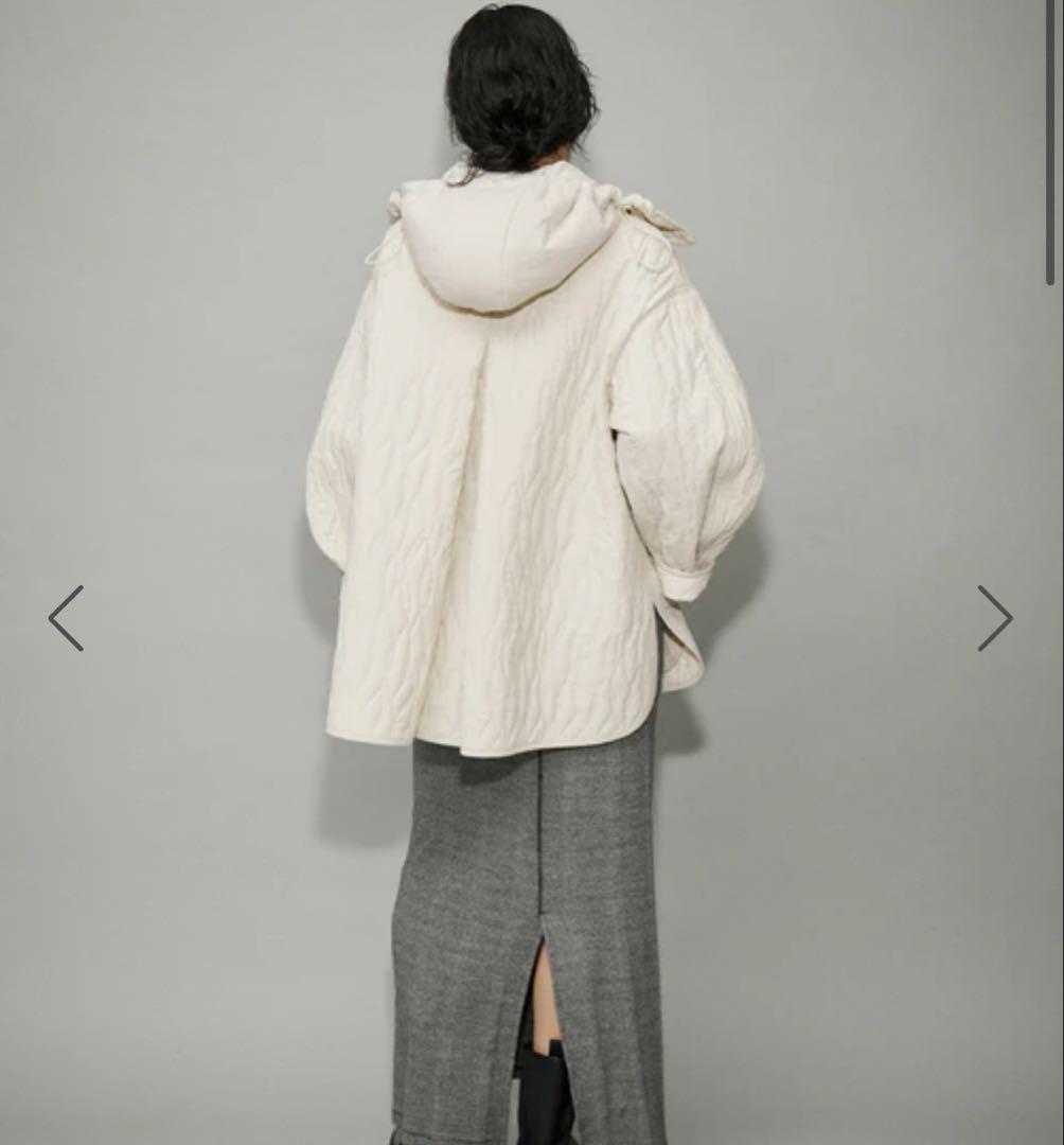 アダムエロペ　フーディキルティングブルゾン　ホワイト　3way 春アウター