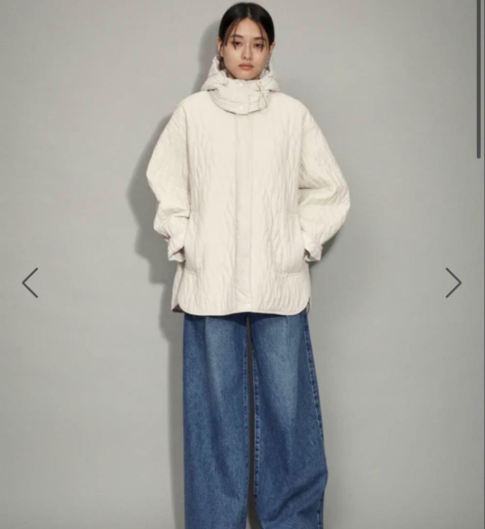アダムエロペ　フーディキルティングブルゾン　ホワイト　3way 春アウター