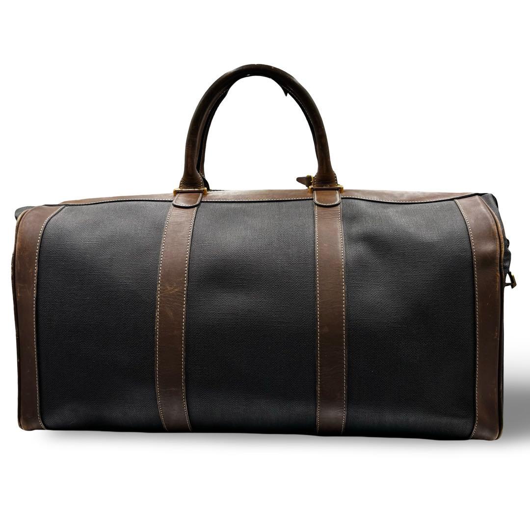 【ヴィンテージ】ダンヒル　ボストンバッグ　トラベル　PVCレザー　グレー　大容量