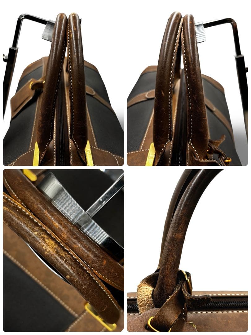 【ヴィンテージ】ダンヒル　ボストンバッグ　トラベル　PVCレザー　グレー　大容量