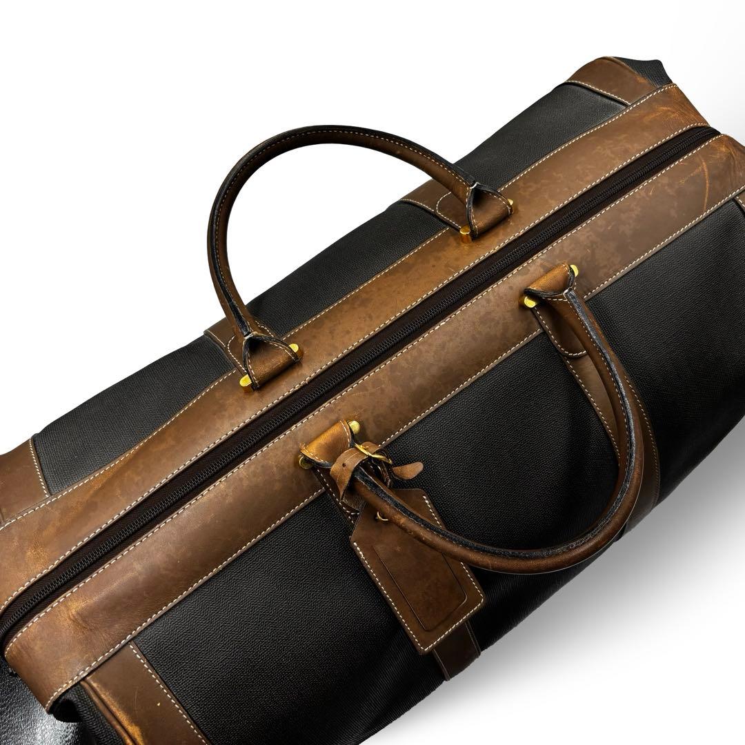 【ヴィンテージ】ダンヒル　ボストンバッグ　トラベル　PVCレザー　グレー　大容量