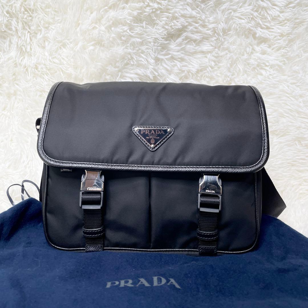 【現行品 未使用】プラダ Re-Nylon xサフィアーノ ショルダーバッグ