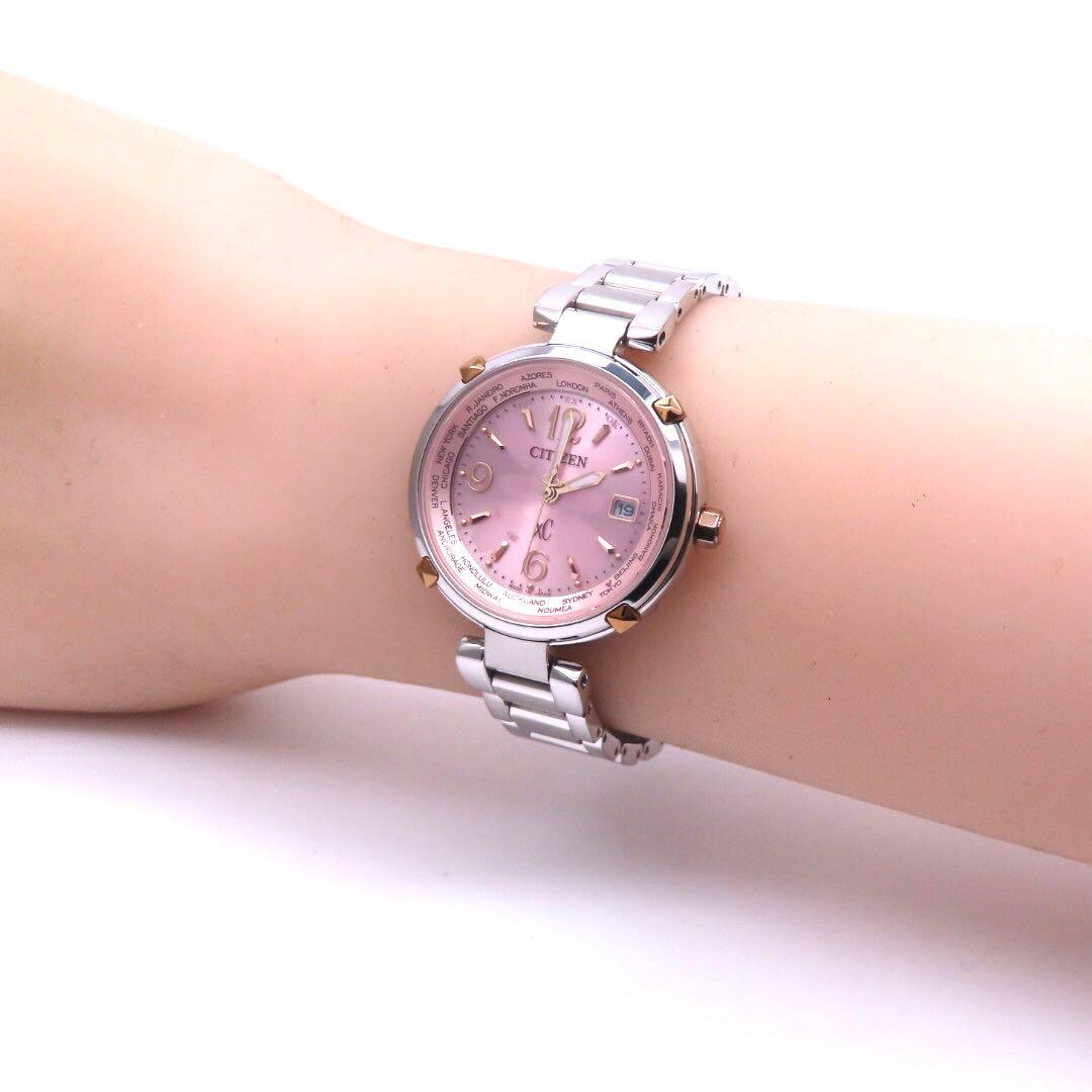 美品 EC1044 55W クロスシー 電波ソーラー シチズン 時計 ティタニア