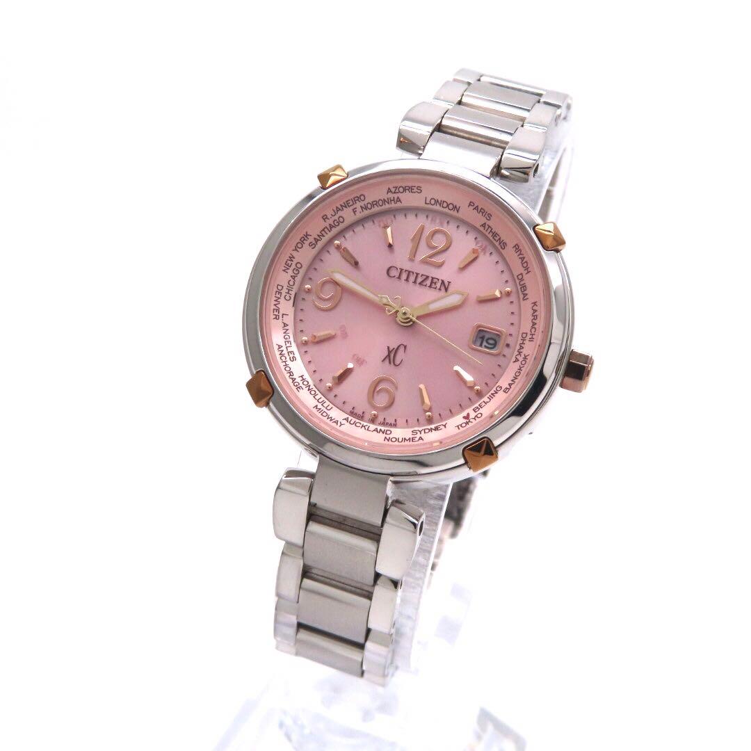 美品 EC1044 55W クロスシー 電波ソーラー シチズン 時計 ティタニア