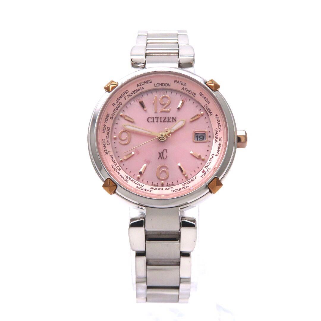 美品 EC1044 55W クロスシー 電波ソーラー シチズン 時計 ティタニア