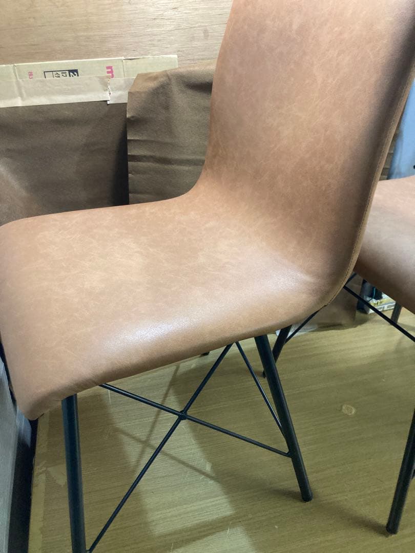 美品　ダイニングチェア　クラッシュゲートCrash Gate　キャメル