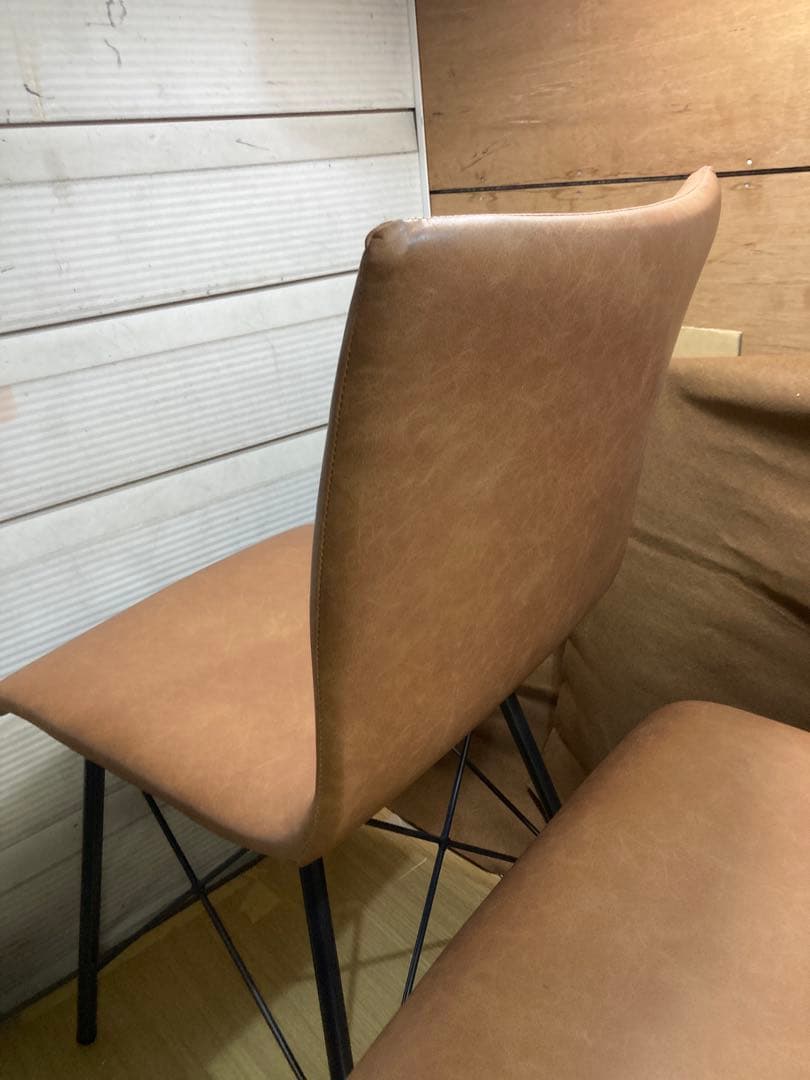 美品　ダイニングチェア　クラッシュゲートCrash Gate　キャメル