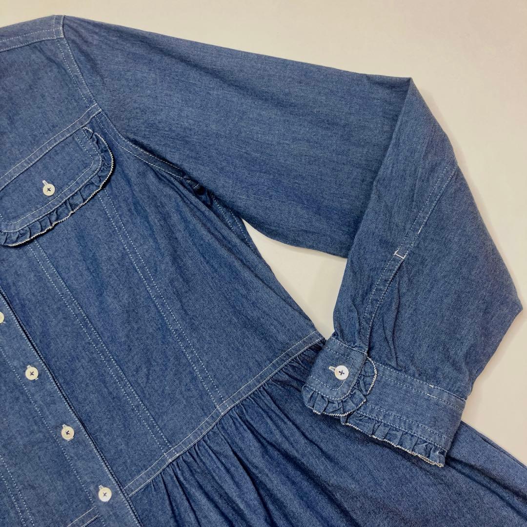 ピンクハウス ピコフリル使い ソフトデニムワンピース