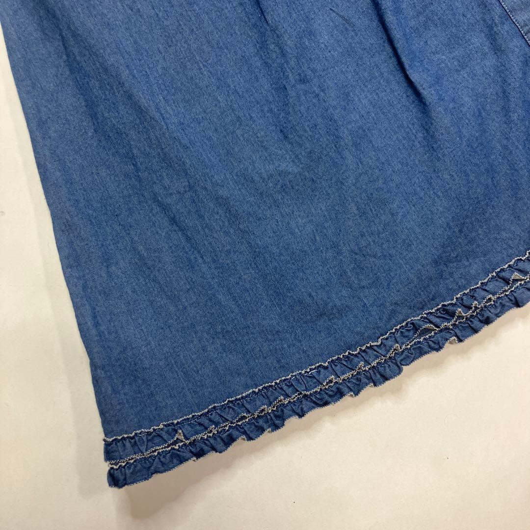 ピンクハウス ピコフリル使い ソフトデニムワンピース