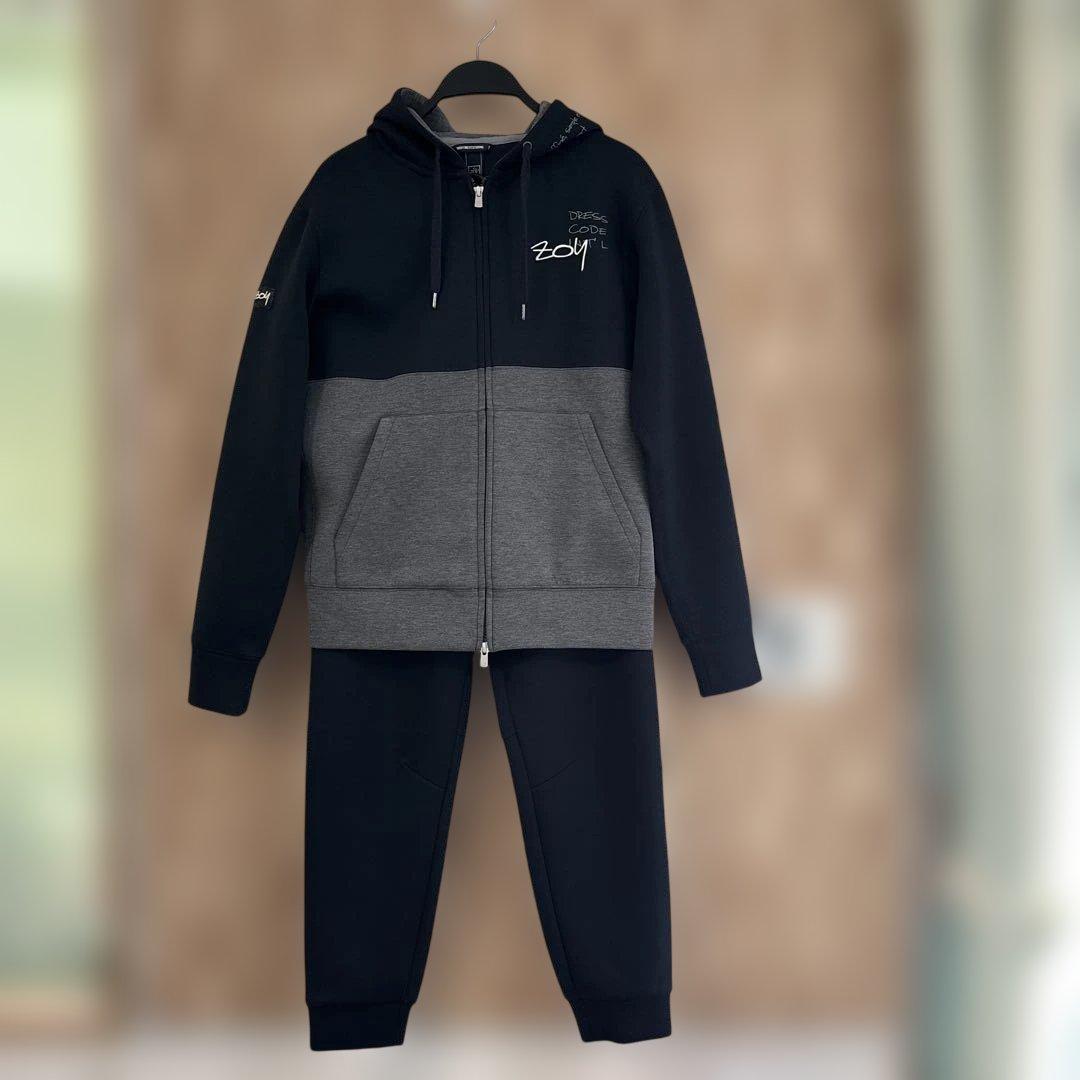 ZOY ゾーイ ダブルジップジャージ パンツ上下セット ネイビー✖️グレー