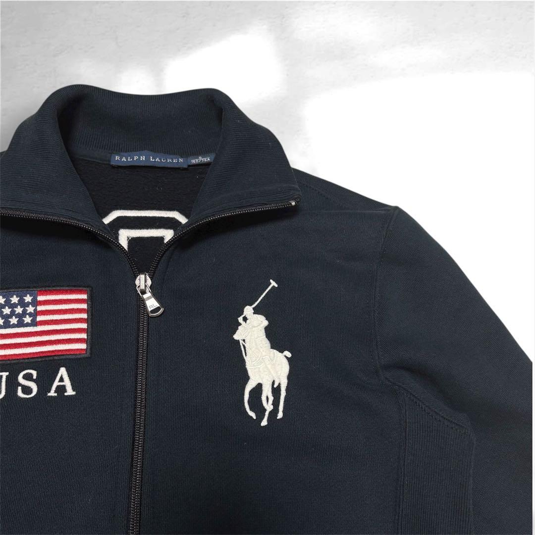 ラルフローレン USAフラッグ ビッグポニー ジップスウェット S