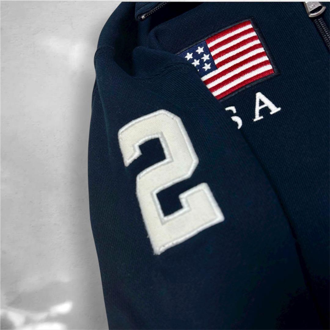 ラルフローレン USAフラッグ ビッグポニー ジップスウェット S