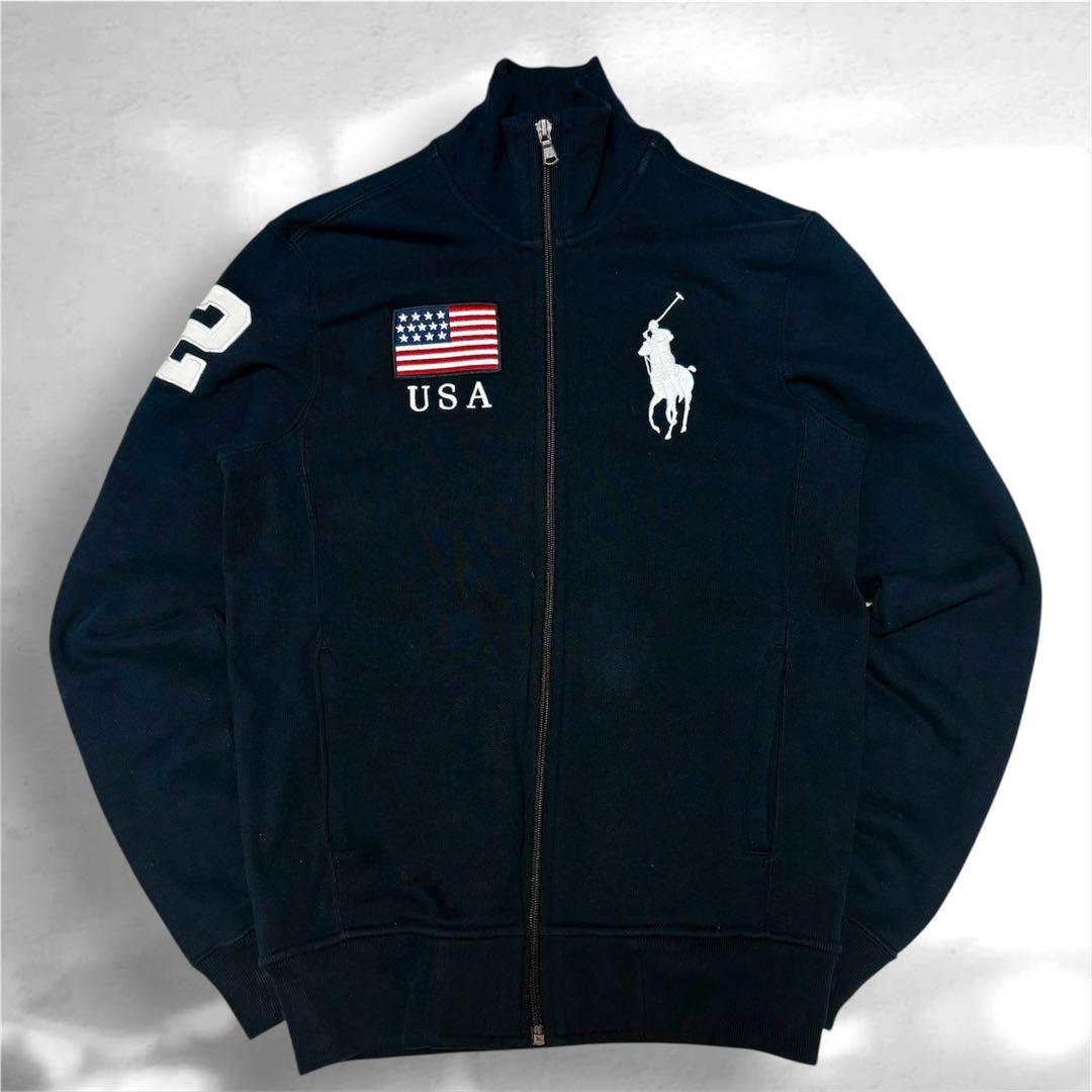 ラルフローレン USAフラッグ ビッグポニー ジップスウェット S