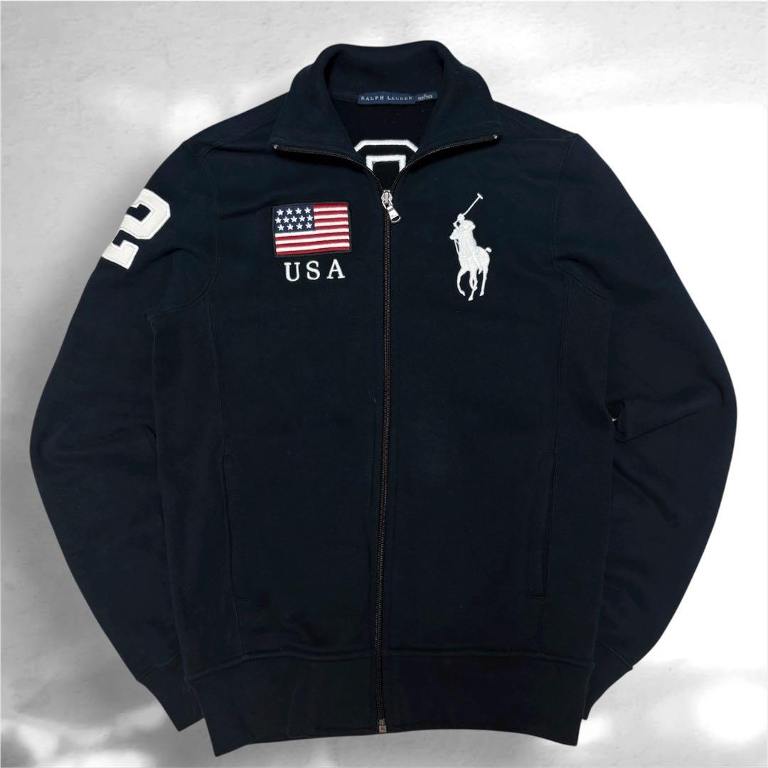 ラルフローレン USAフラッグ ビッグポニー ジップスウェット S
