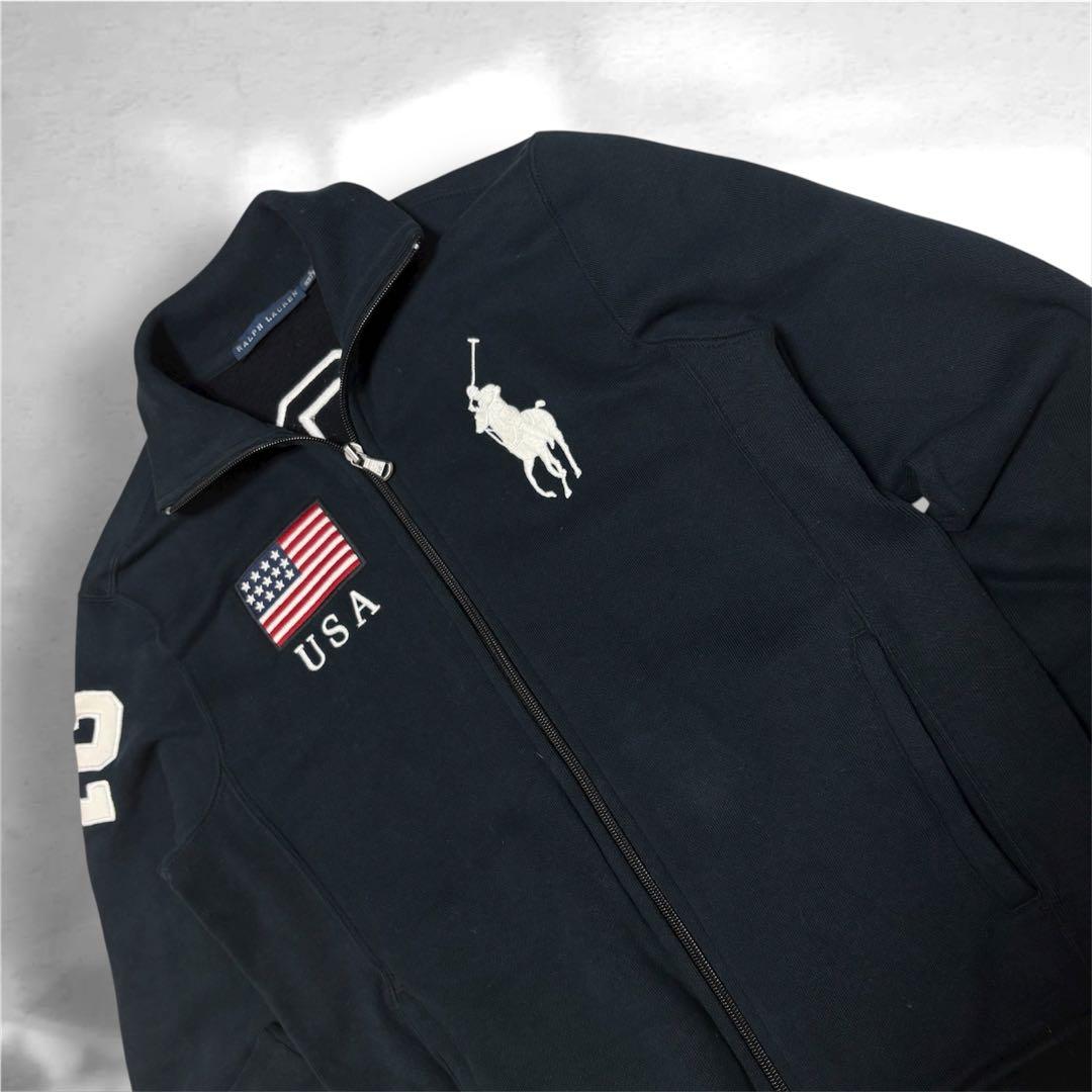 ラルフローレン USAフラッグ ビッグポニー ジップスウェット S