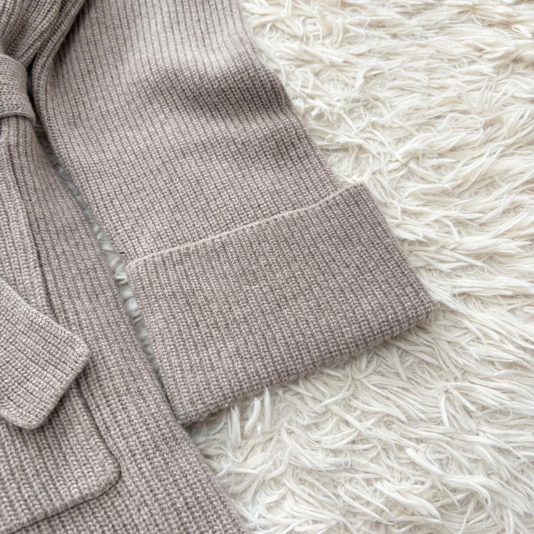 ウィークエンドマックスマーラ　マニュエラ　ロングカーディガン　リブ　ベージュ　S