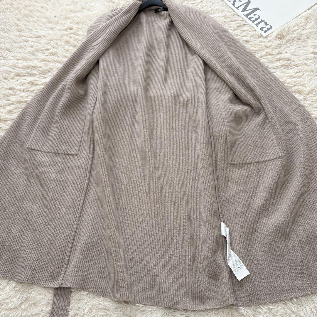 ウィークエンドマックスマーラ　マニュエラ　ロングカーディガン　リブ　ベージュ　S